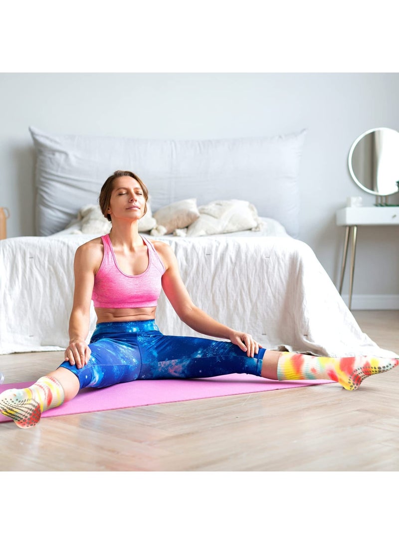 SYOSI 6 Pairs Women Long Yoga Socks with Grip Non Slip Grippy Hospital for Pilates Ballet Sports Stay Balanced and Stylish Mepase Women's Non-Slip Yoga Pilates Ballet More - Image 5